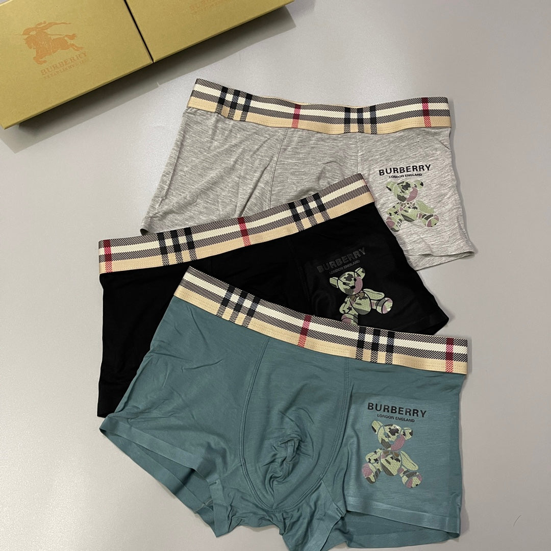 Burberry check waist illustrated bear boxer briefs - view 1