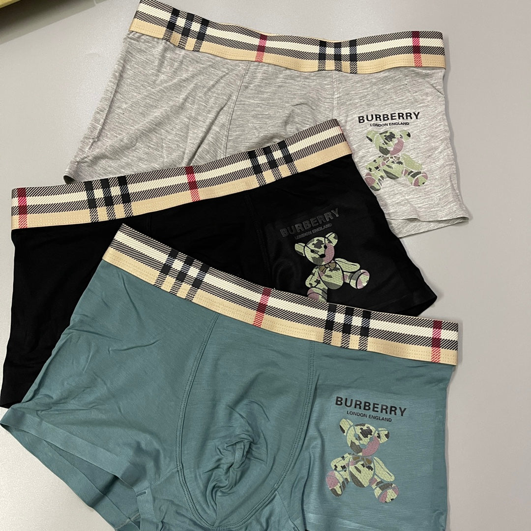 Burberry check waist illustrated bear boxer briefs - view 2
