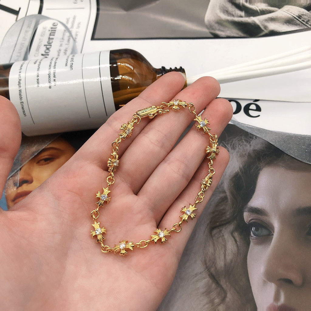 Chrome Hearts Gold-Tone Cross Link Bracelet - album image 1