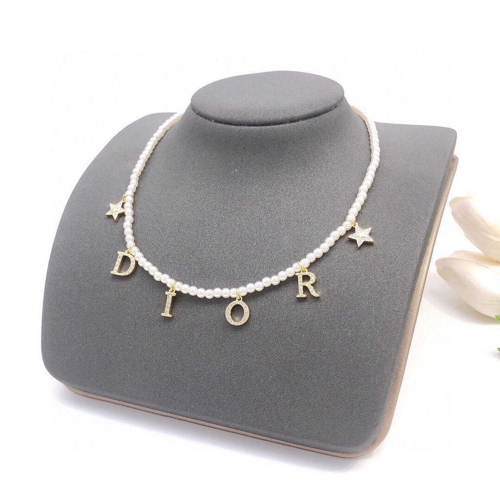 Dior Pearl-Look Letter Charm Necklace - product image 17