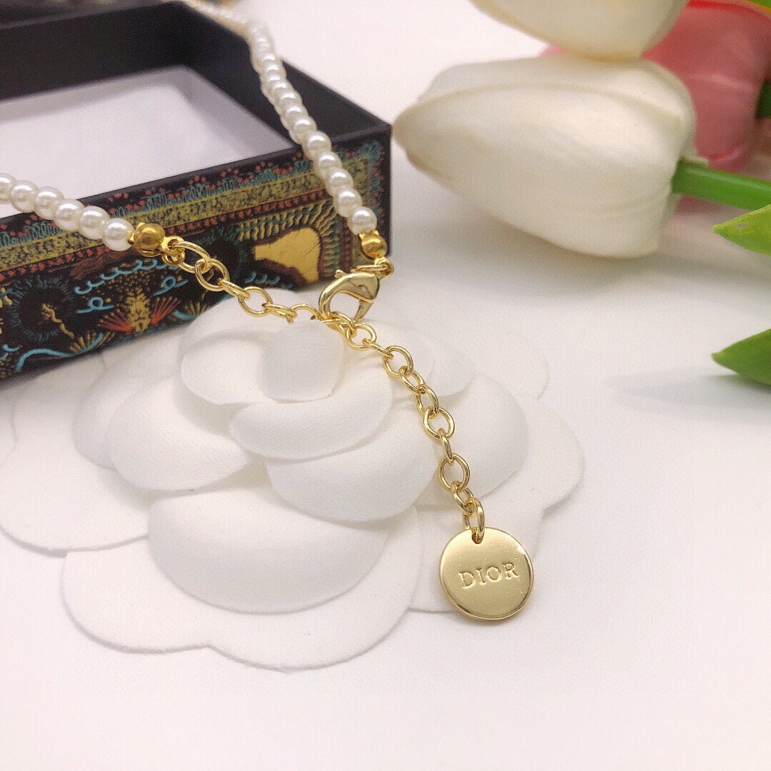Dior Pearl-Look Letter Charm Necklace - product image 15