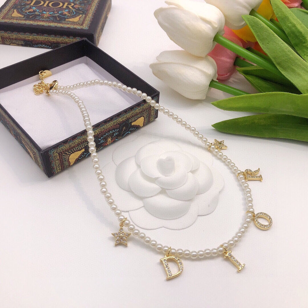 Dior Pearl-Look Letter Charm Necklace - product image 16