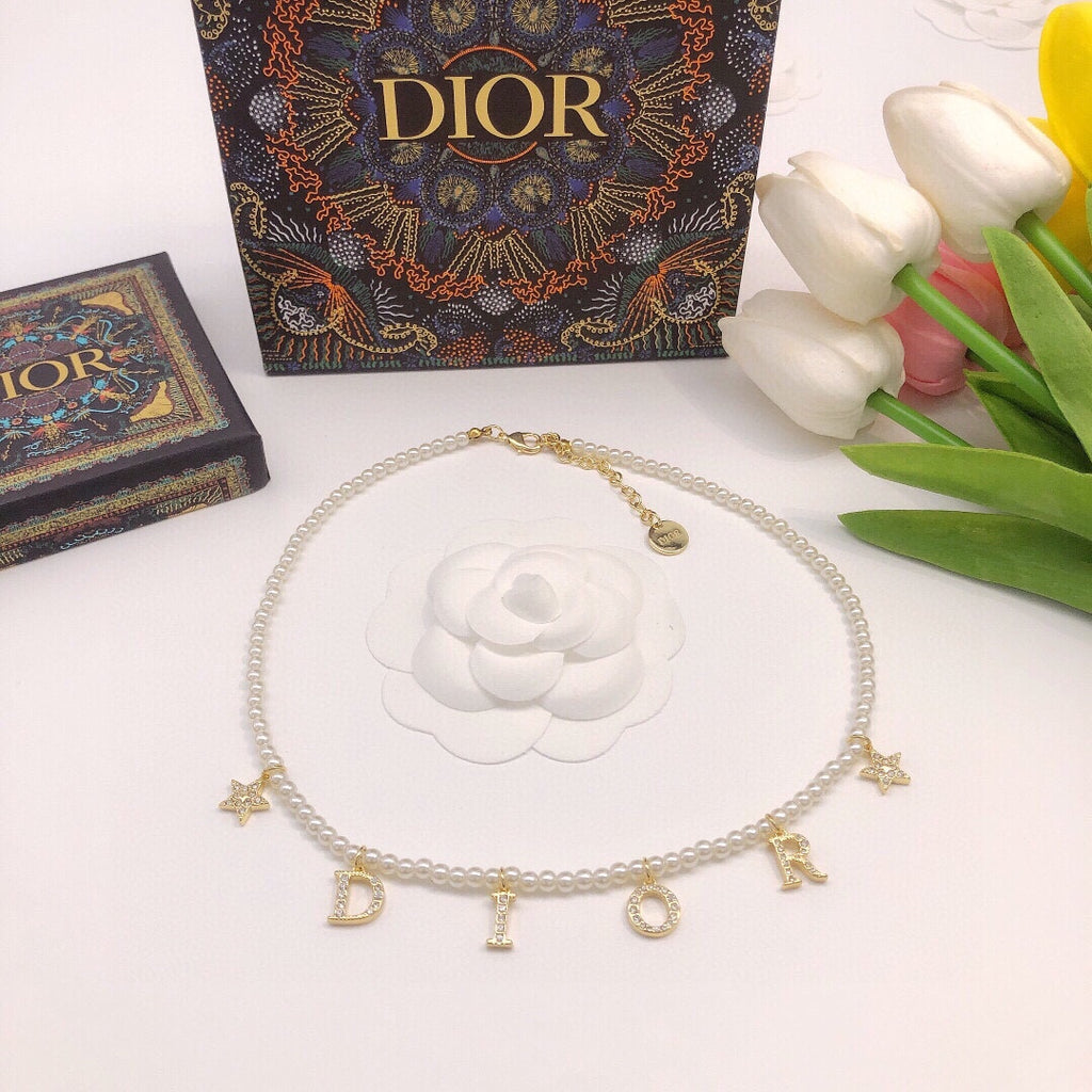 Dior Pearl-Look Letter Charm Necklace - product image 12