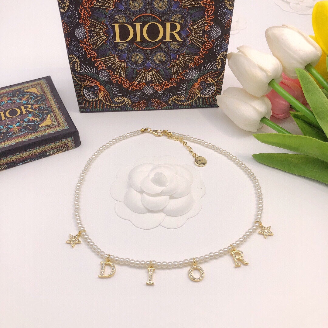 Dior Pearl-Look Letter Charm Necklace - product image 12