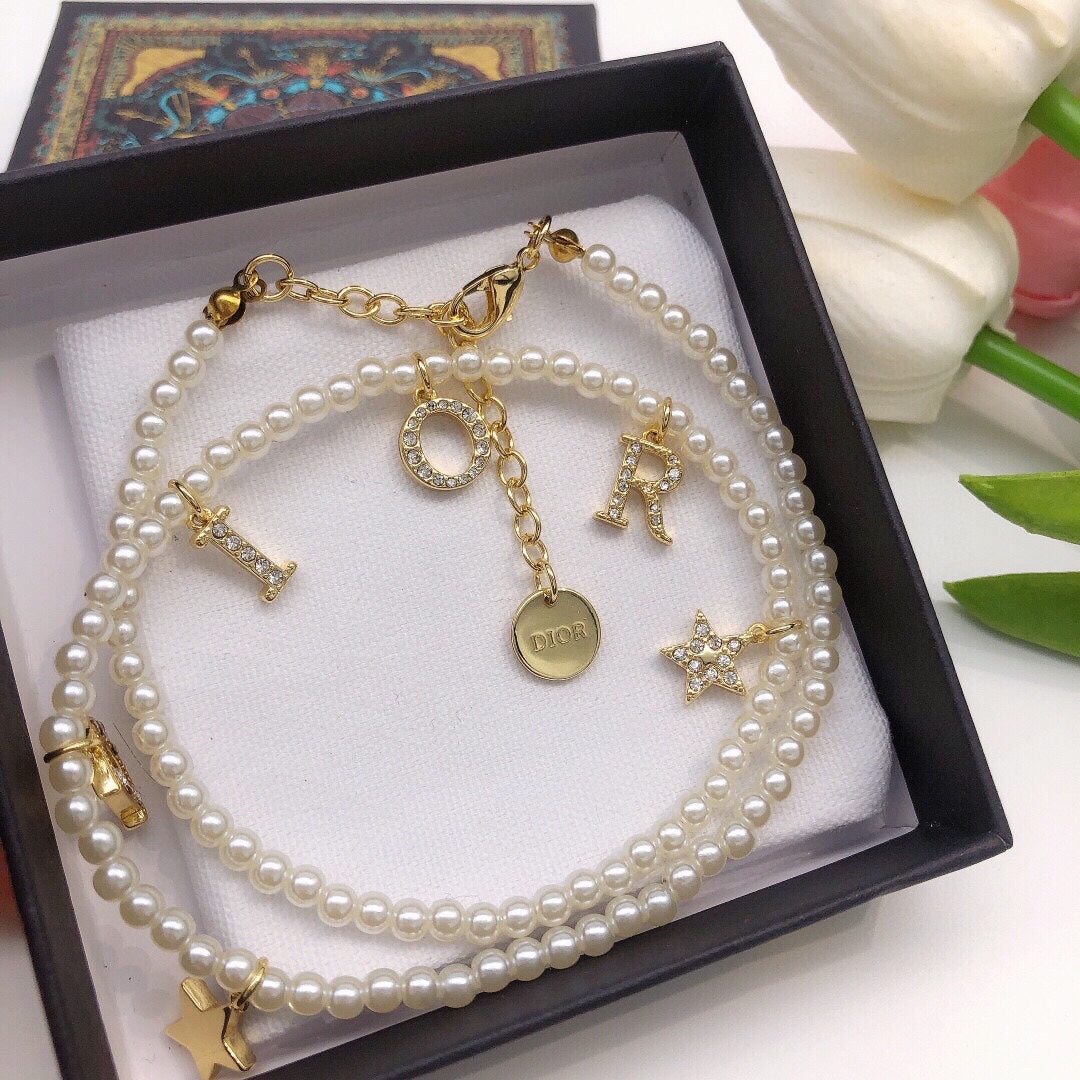 Dior Pearl-Look Letter Charm Necklace - product image 13
