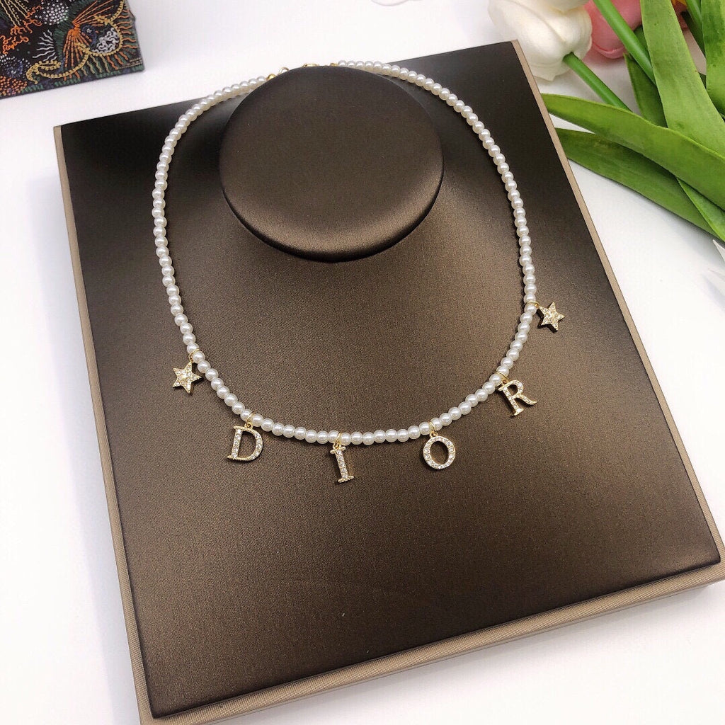 Dior Pearl-Look Letter Charm Necklace - product image 10
