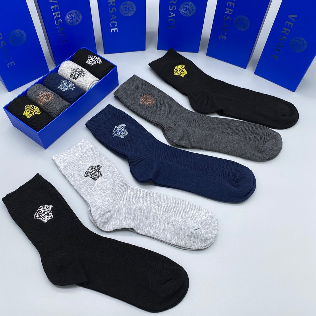 Versace small colored medusa crew socks - view 6