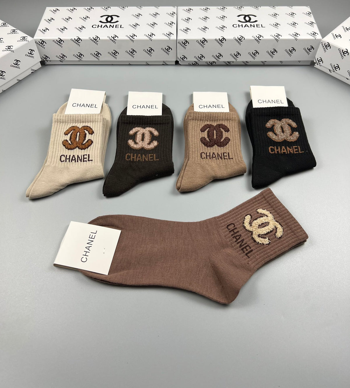 Chanel oversized soft emblem crew socks - view 6