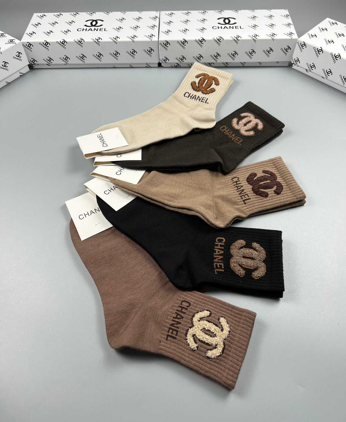 Chanel oversized soft emblem crew socks - view 7