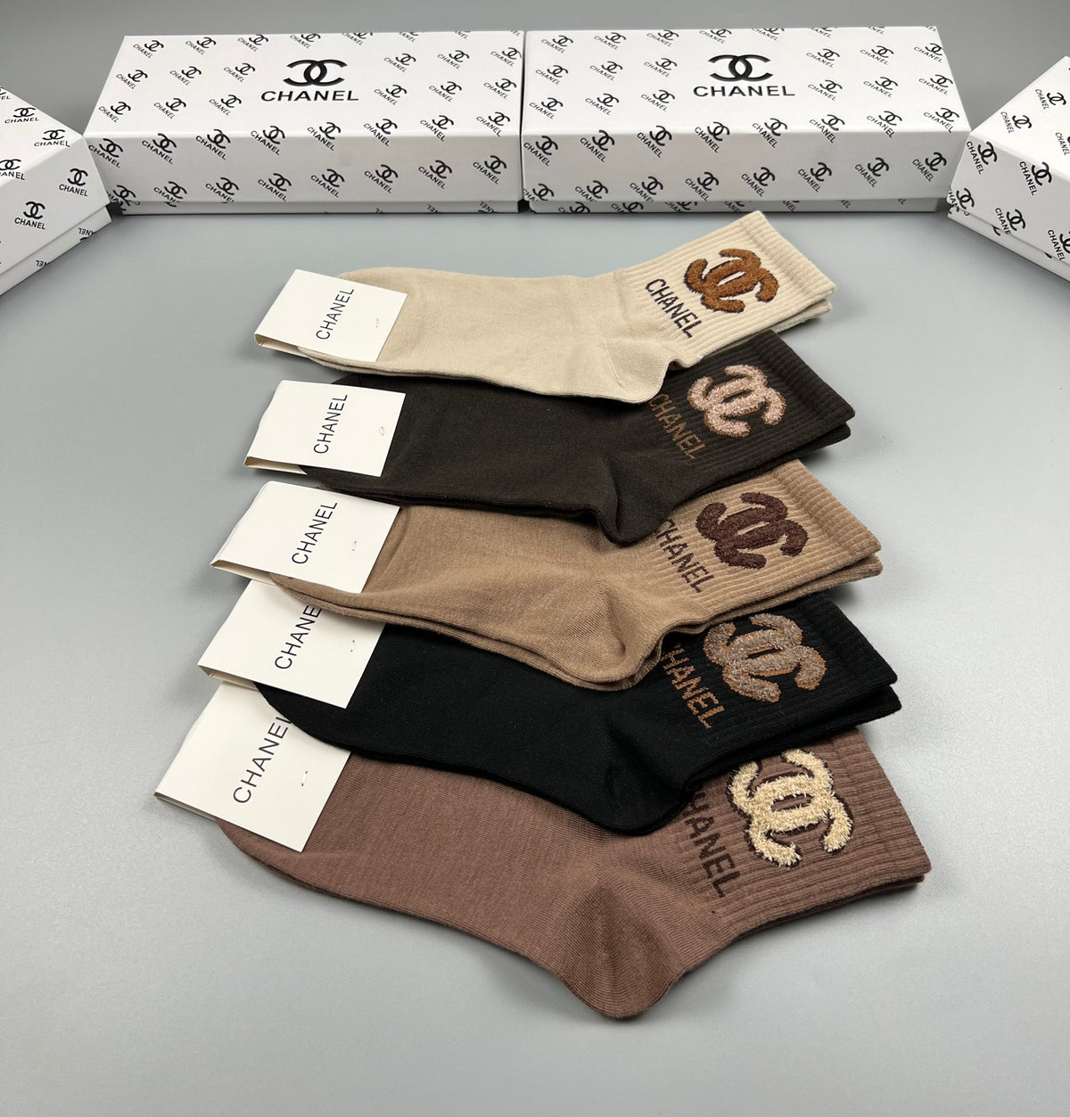 Chanel oversized soft emblem crew socks - view 8