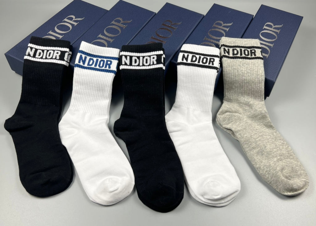 Dior cuff wordmark bands crew socks - view 5