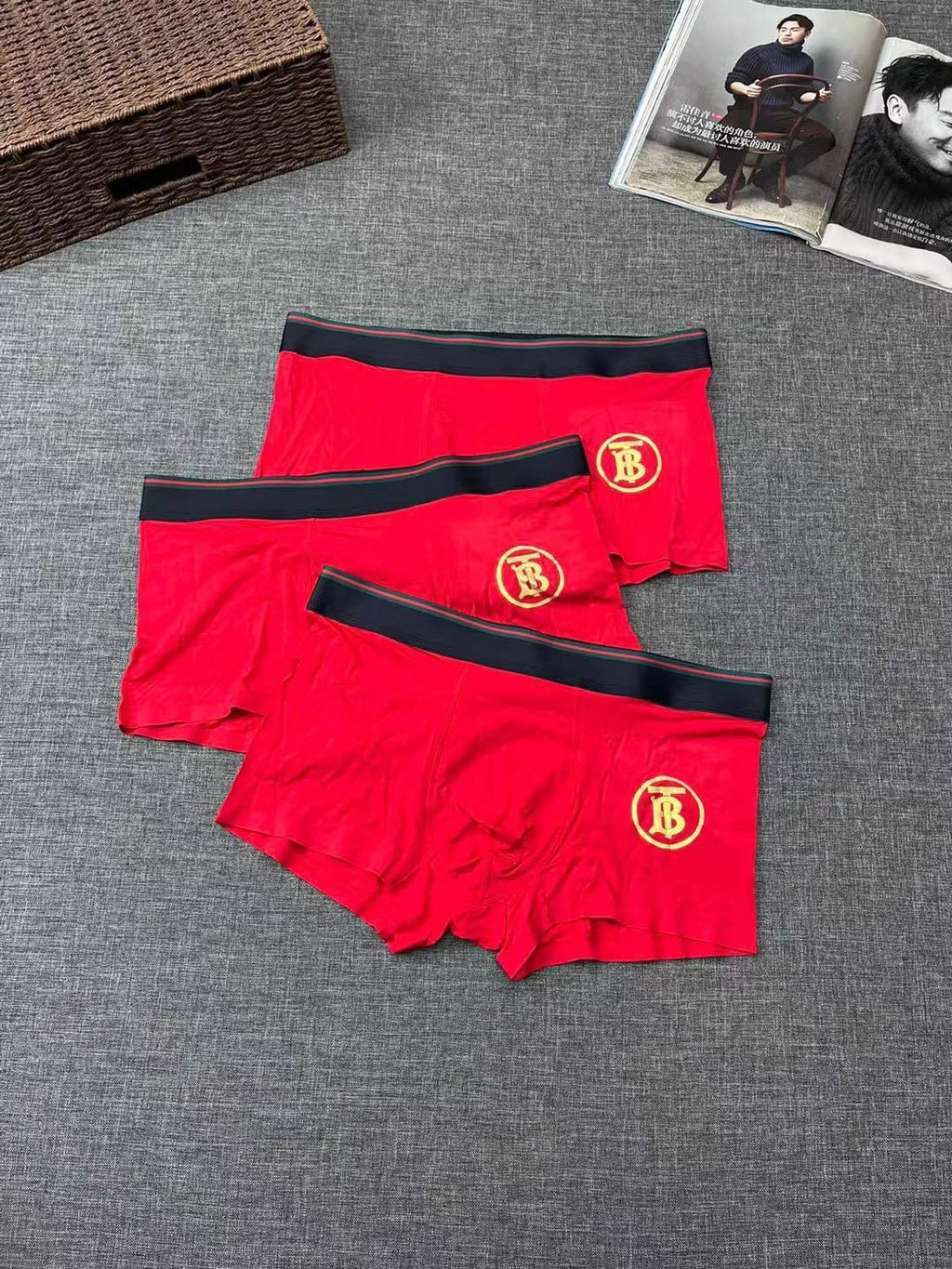 Burberry red circle tb black waist boxer briefs - view 1