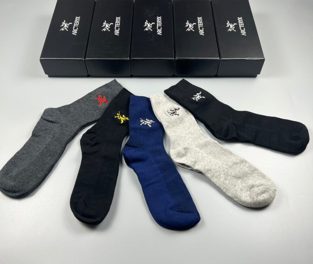 Arcteryx small colored bird emblem crew socks - view 4