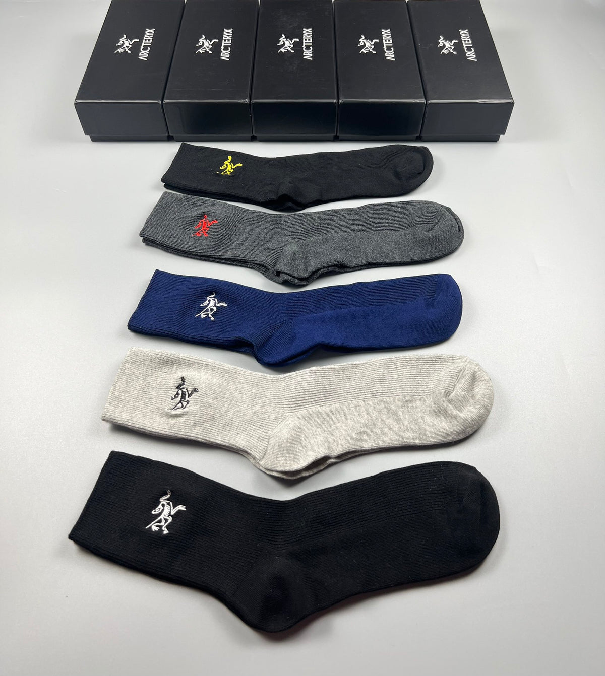 Arcteryx small colored bird emblem crew socks - view 8