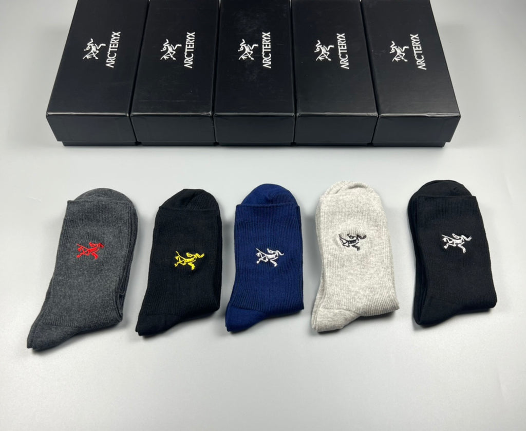 Arcteryx small colored bird emblem crew socks - view 6