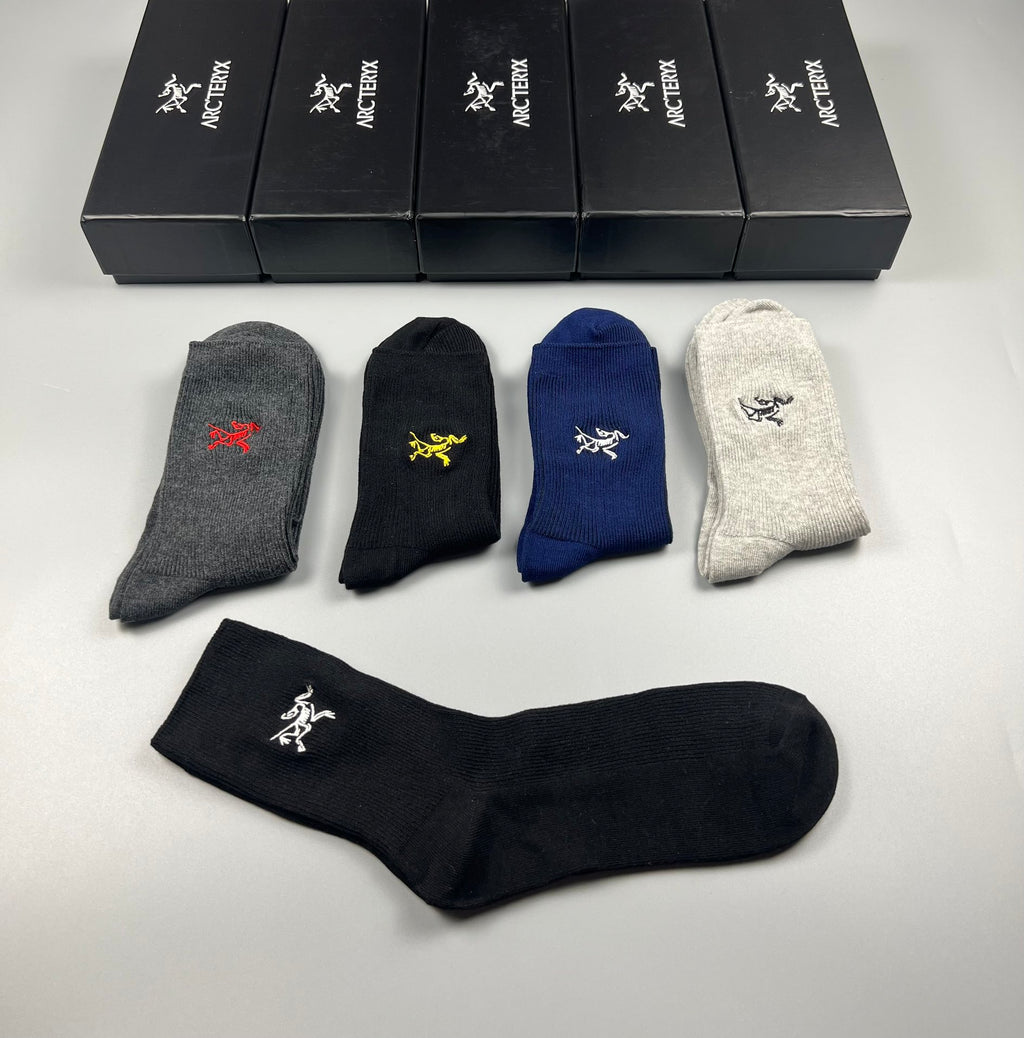 Arcteryx small colored bird emblem crew socks - view 7