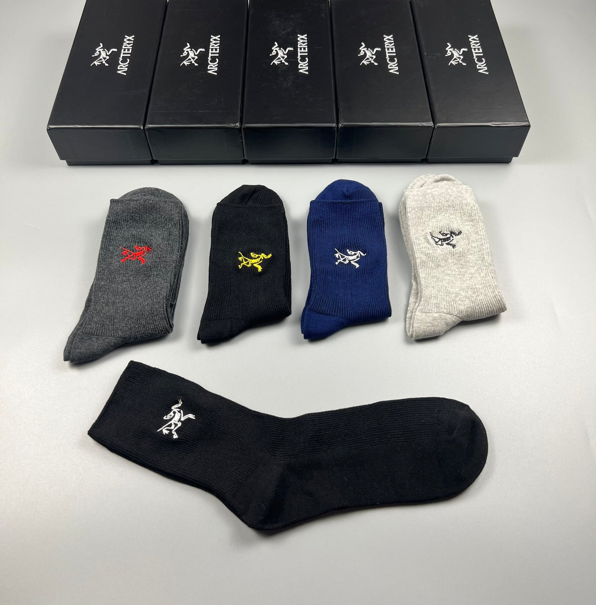 Arcteryx small colored bird emblem crew socks - view 7