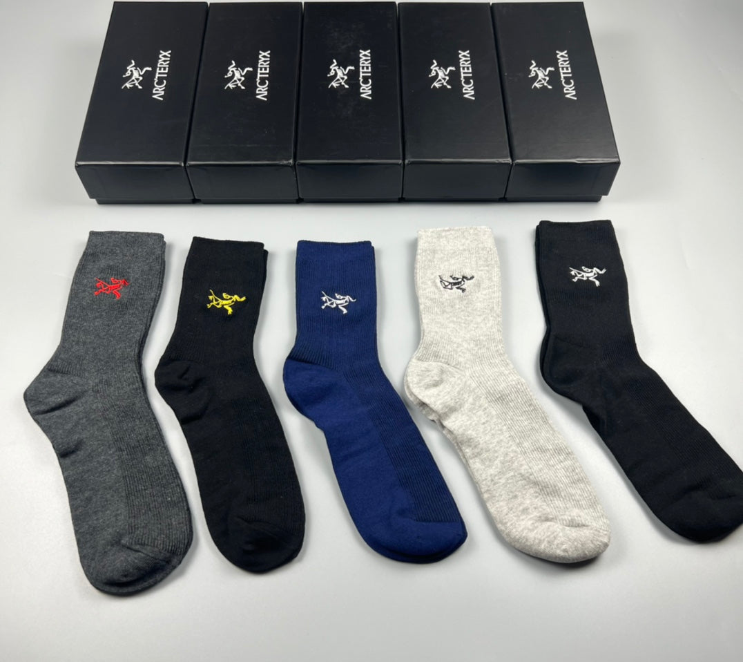 Arcteryx small colored bird emblem crew socks - view 1