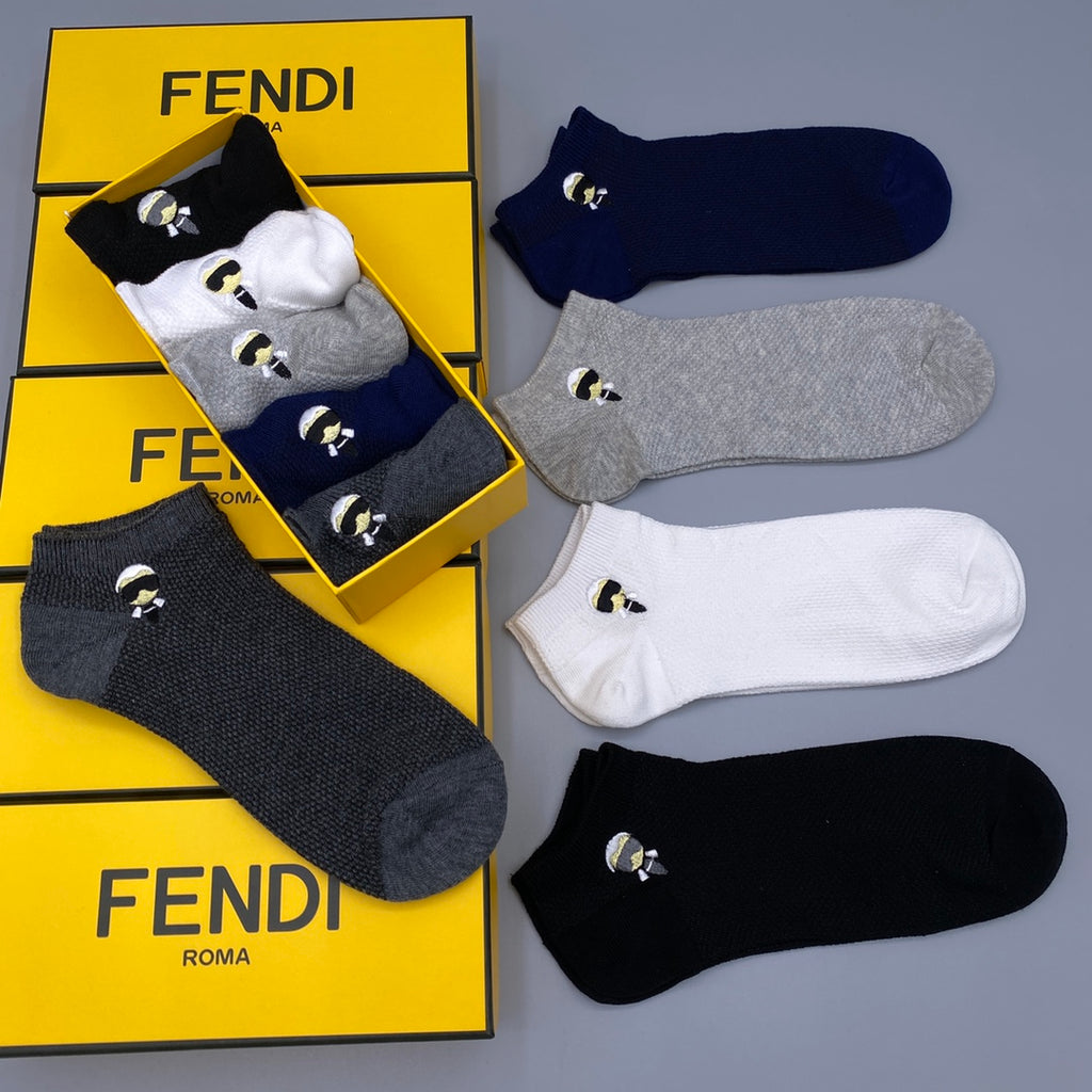 Fendi small portrait emblem ankle socks - view 5