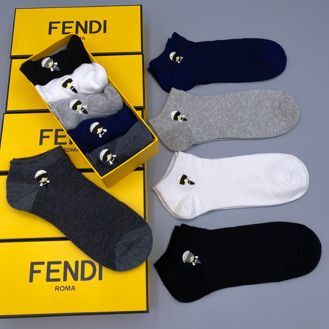 Fendi small portrait emblem ankle socks - view 5