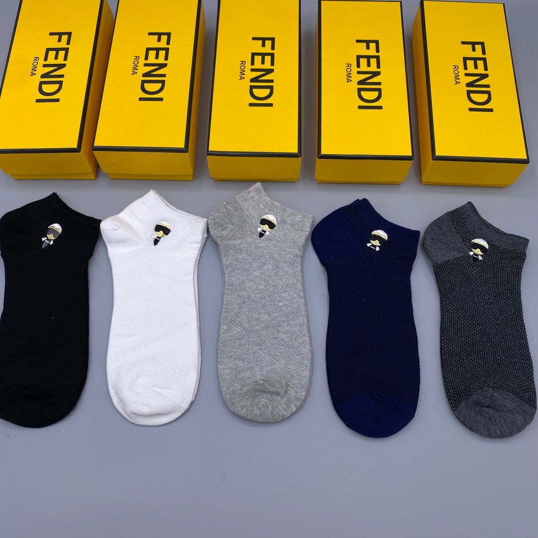 Fendi small portrait emblem ankle socks - view 3