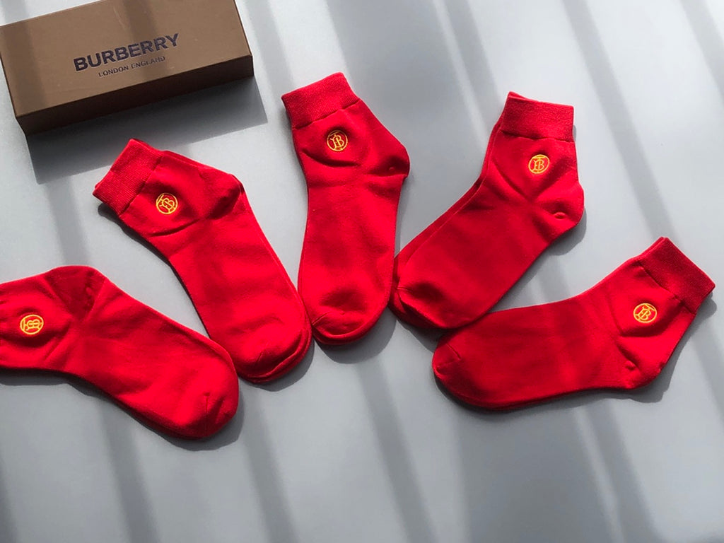 Burberry red circle tb crew socks - view 5