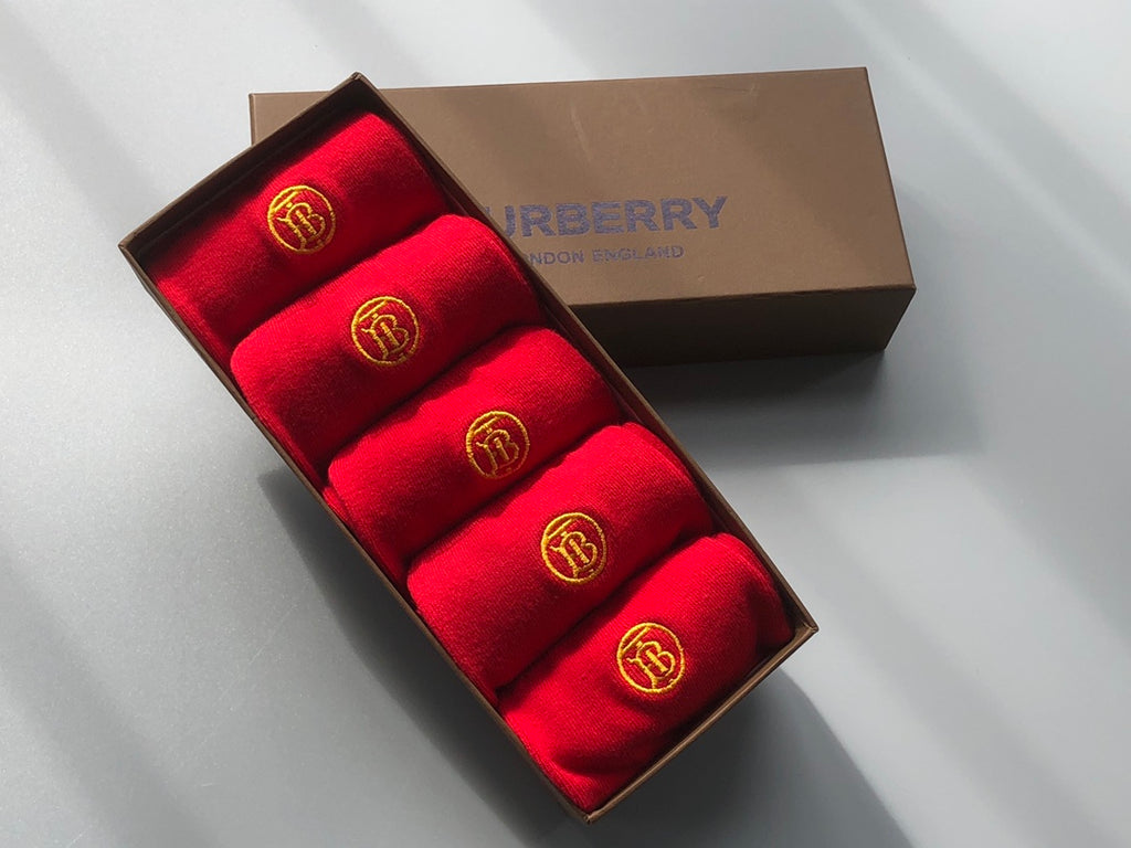 Burberry red circle tb crew socks - view 2