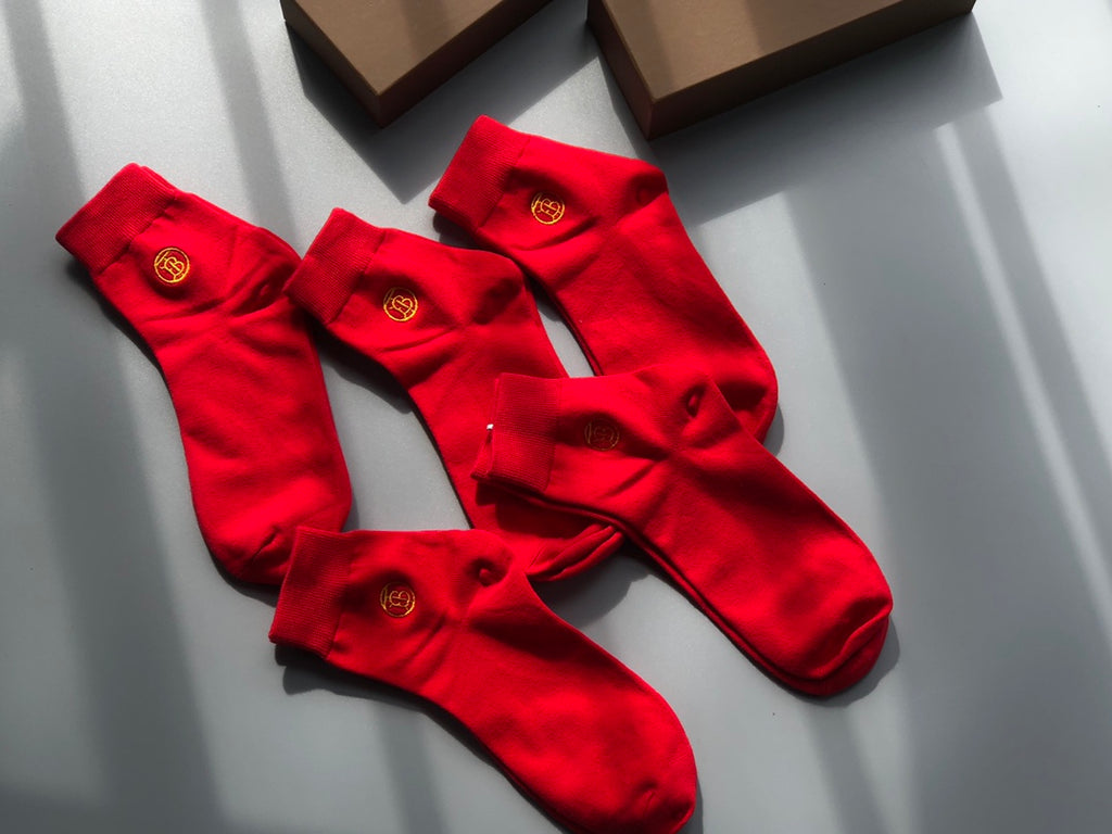 Burberry red circle tb crew socks - view 8