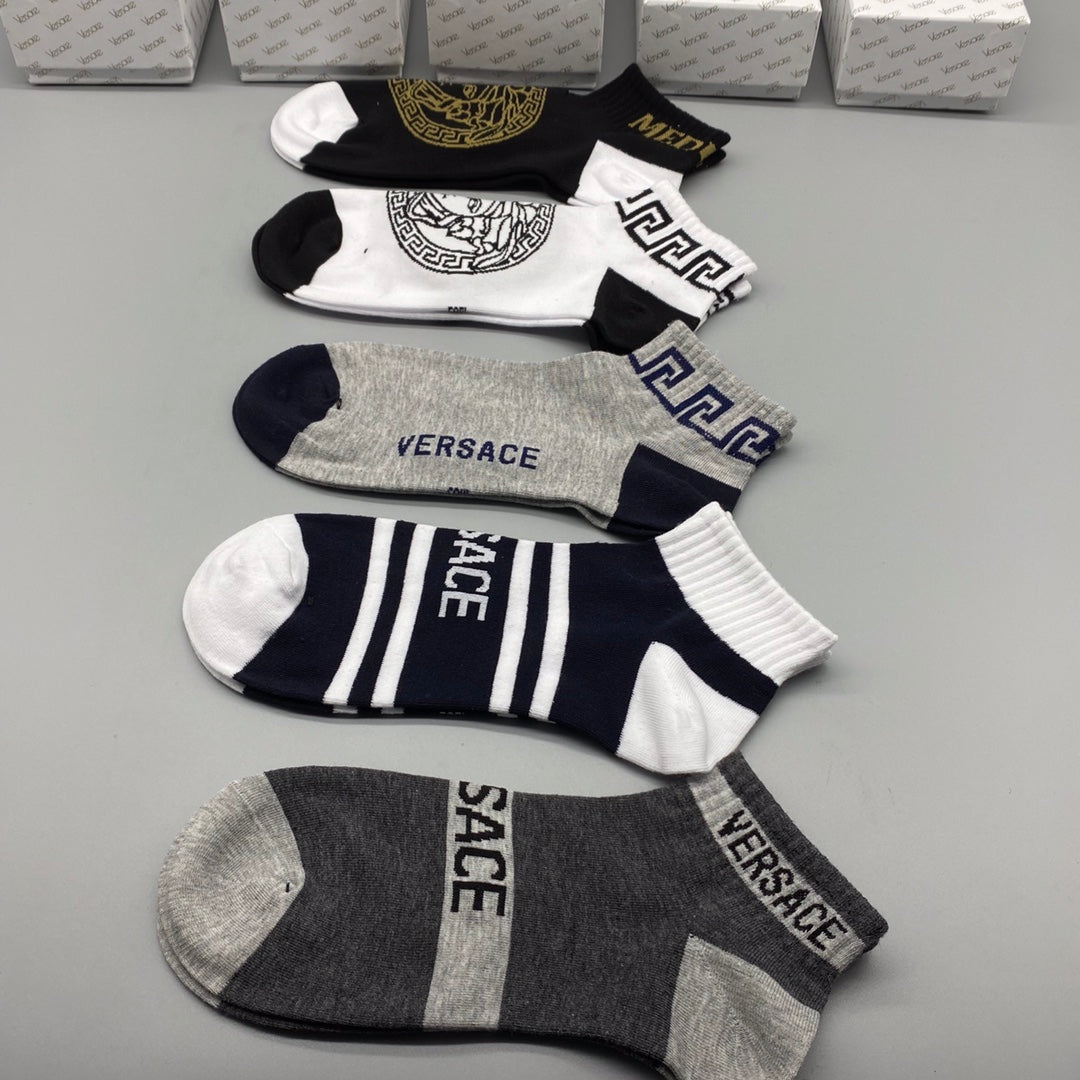 Versace bold stripe medusa ankle socks - view 9