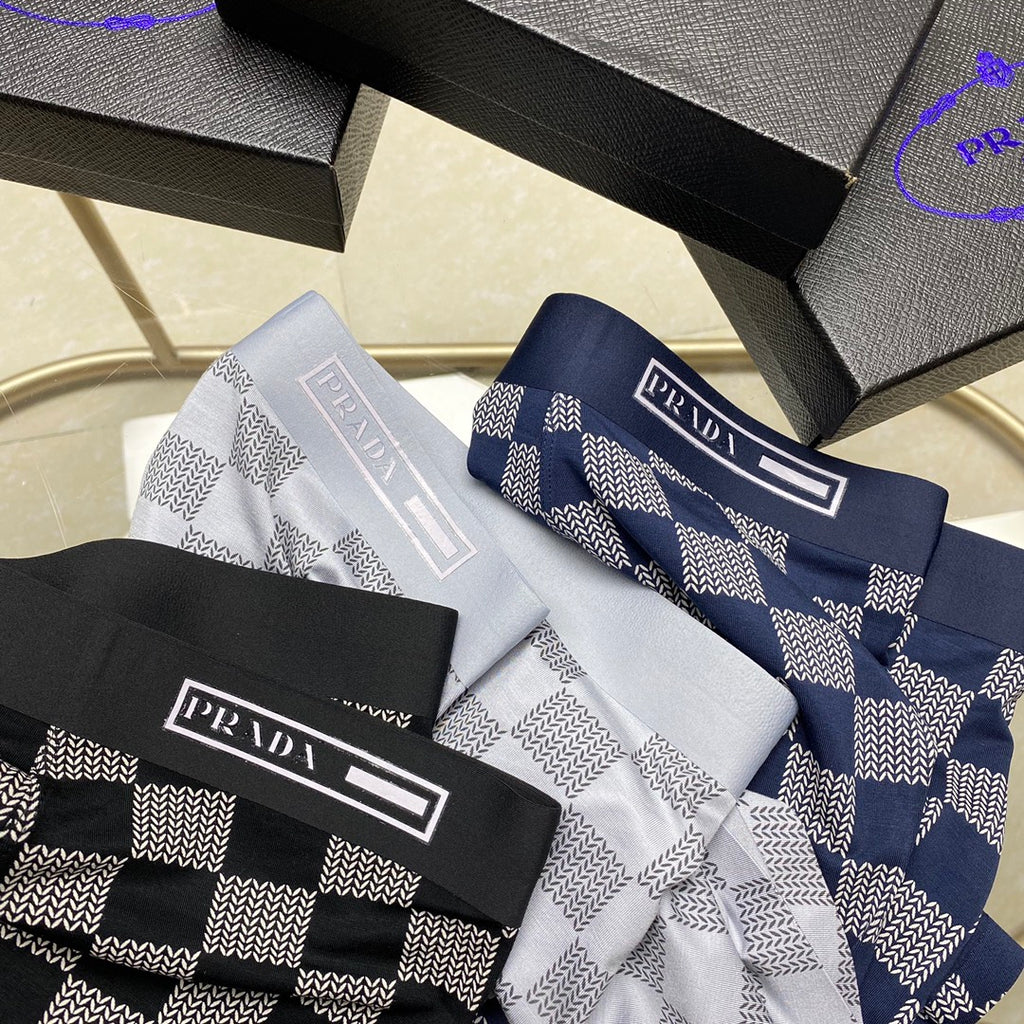 Prada checkerboard waist label boxer briefs - view 3