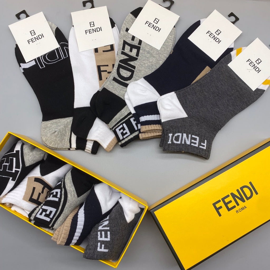 Fendi graphic wordmark mix ankle socks - view 7