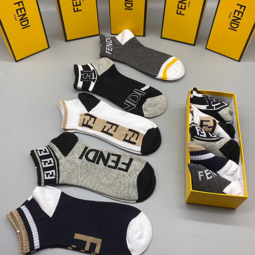 Fendi graphic wordmark mix ankle socks - view 4