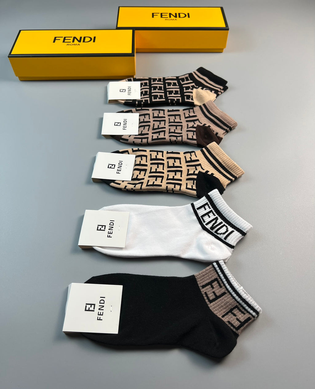 Fendi mixed ff lettering ankle socks - view 16