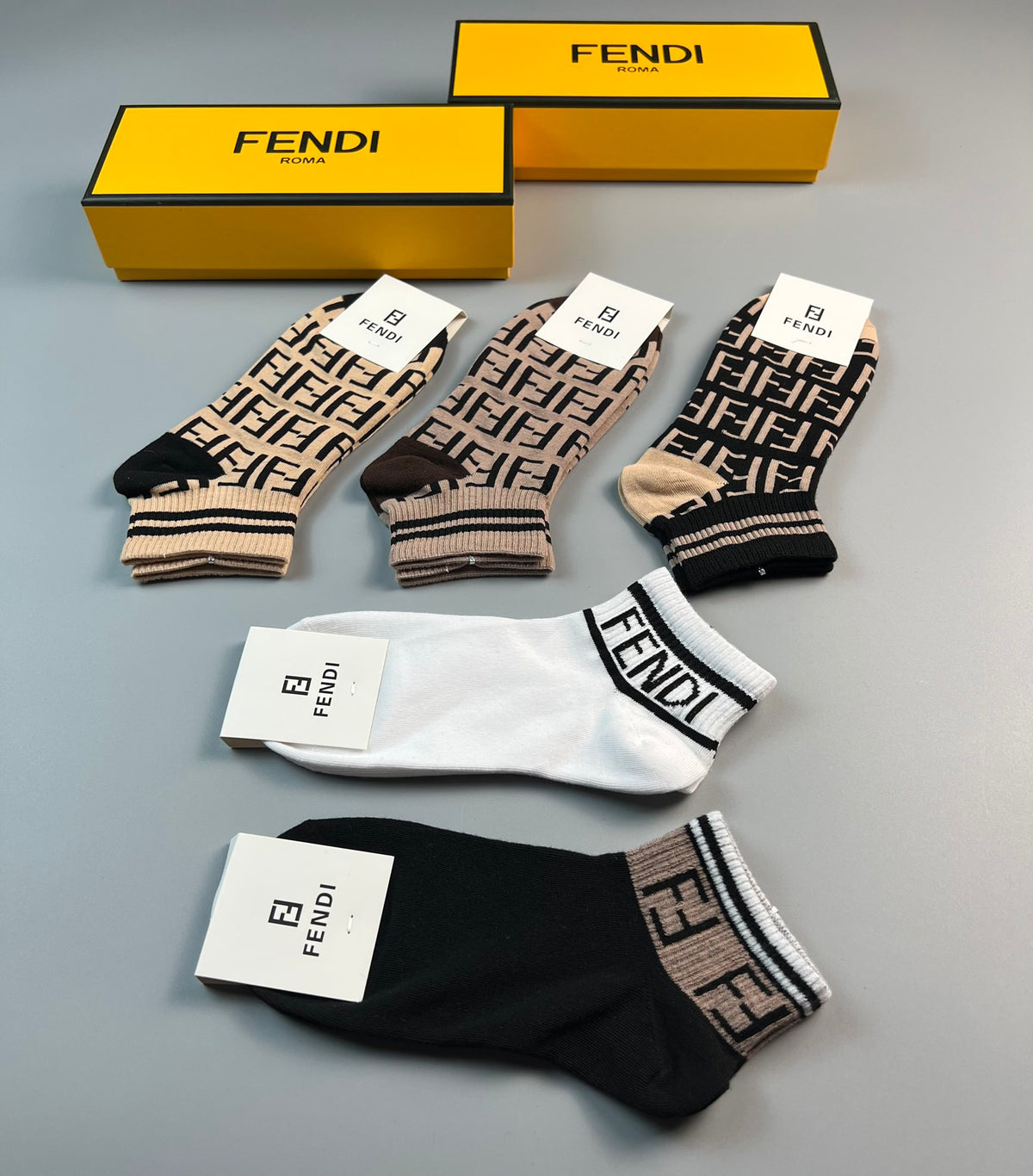 Fendi mixed ff lettering ankle socks - view 14