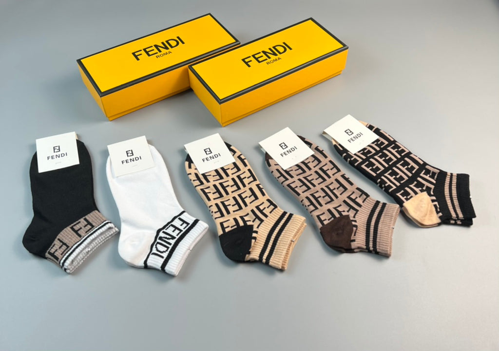 Fendi mixed ff lettering ankle socks - view 8