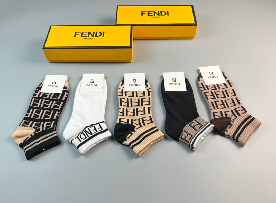 Fendi mixed ff lettering ankle socks - view 1