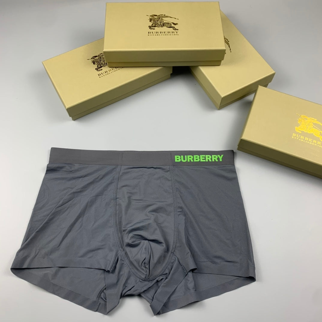 Burberry gray bright green wordmark boxer briefs - view 1