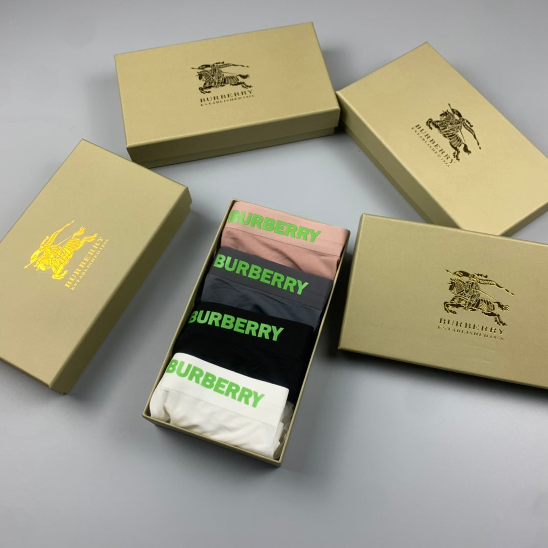 Burberry gray bright green wordmark boxer briefs - view 8