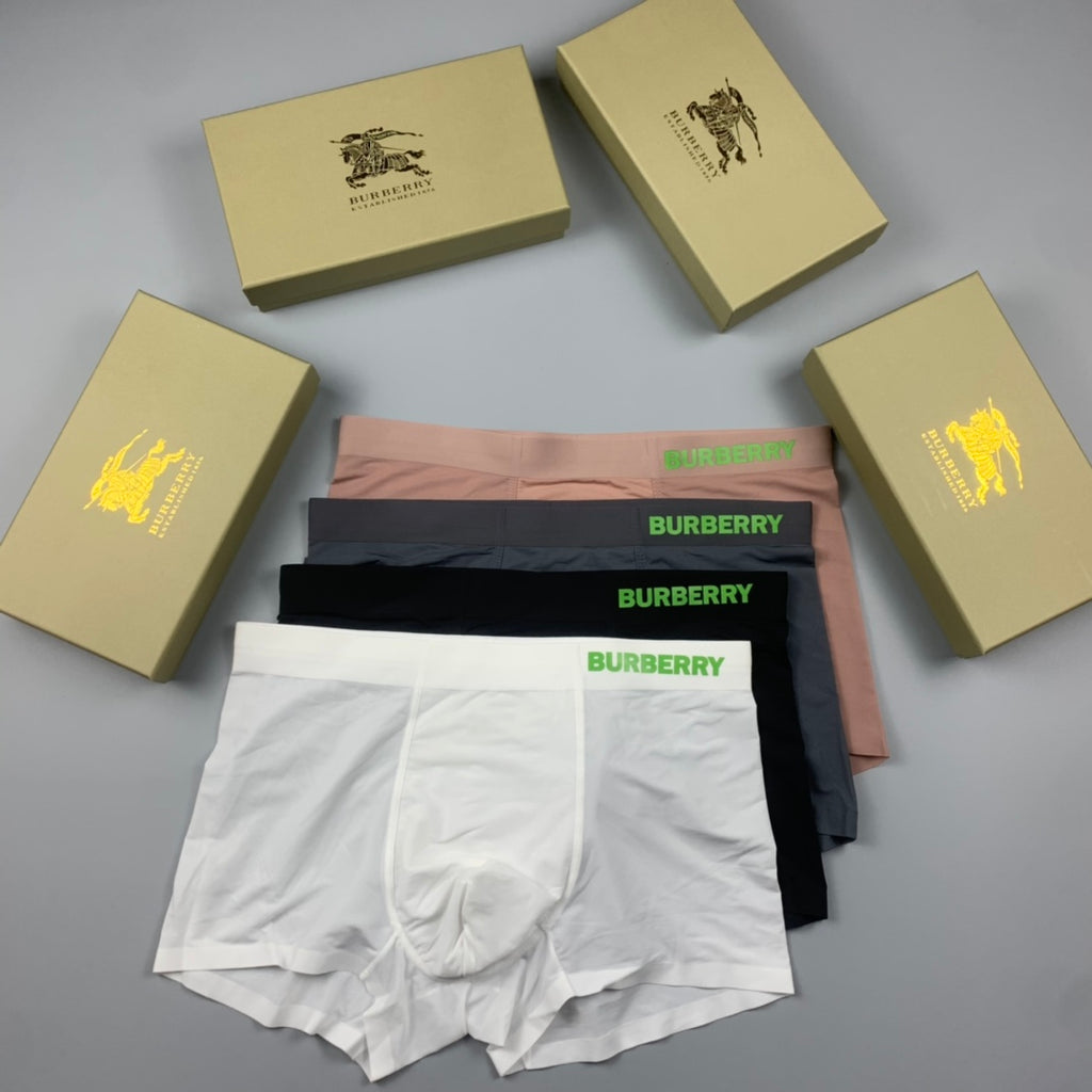 Burberry gray bright green wordmark boxer briefs - view 7