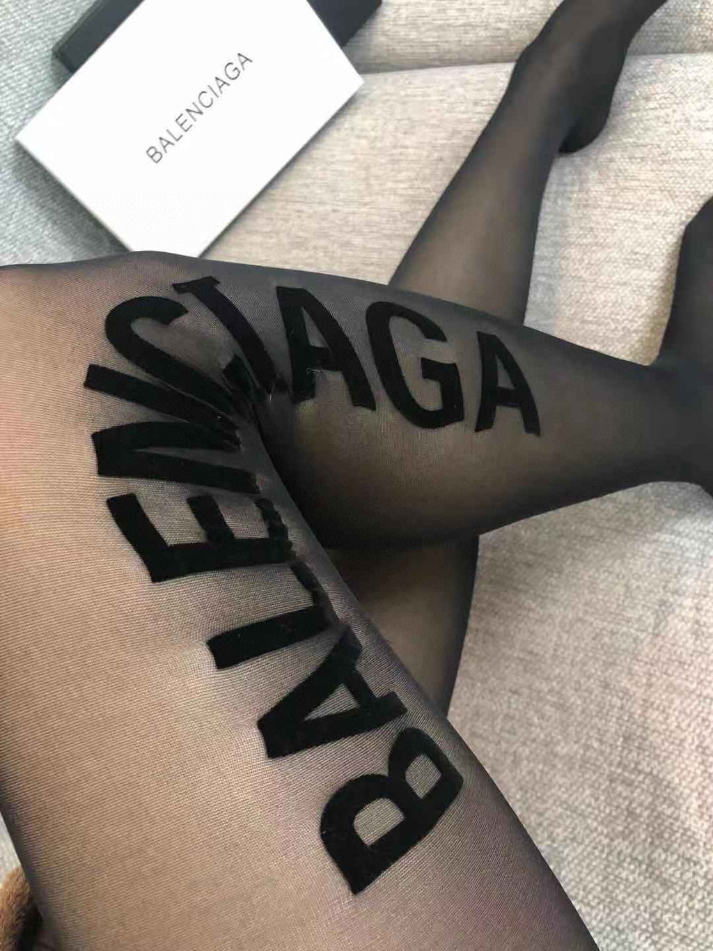 Balenciaga vertical lettering pantyhose - view 8