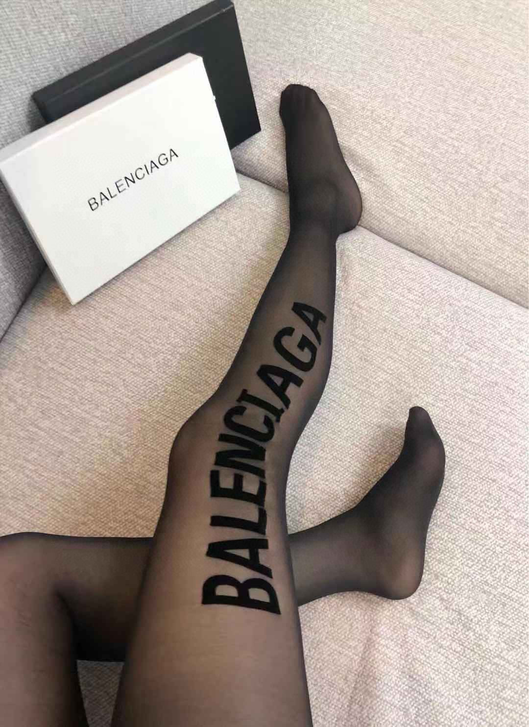 Balenciaga vertical lettering pantyhose - view 6
