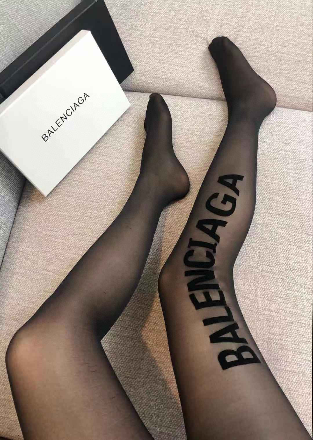 Balenciaga vertical lettering pantyhose - view 4