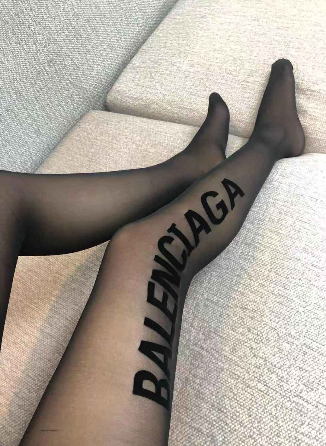 Balenciaga vertical lettering pantyhose - view 1