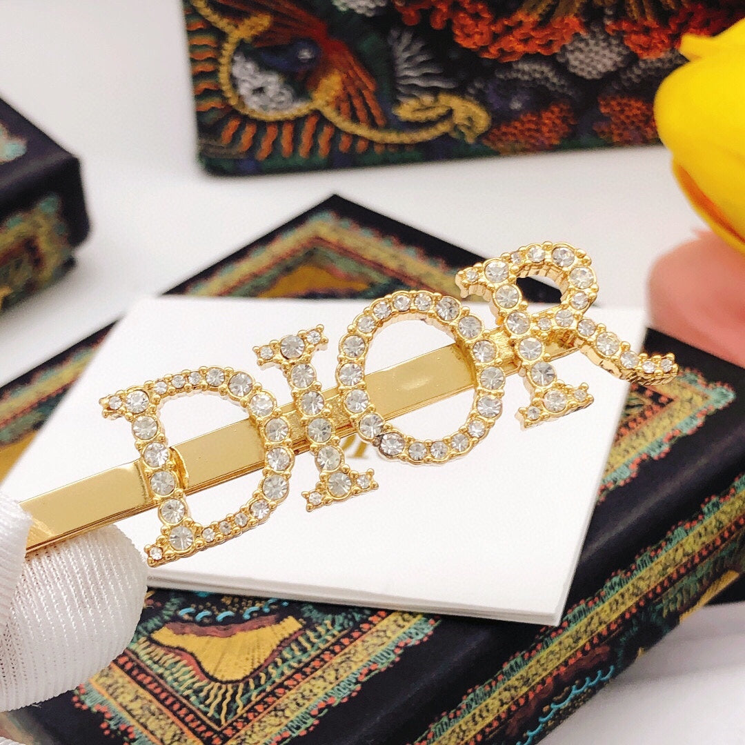 Dior Crystal Letter Brooch with Drop - product image 3