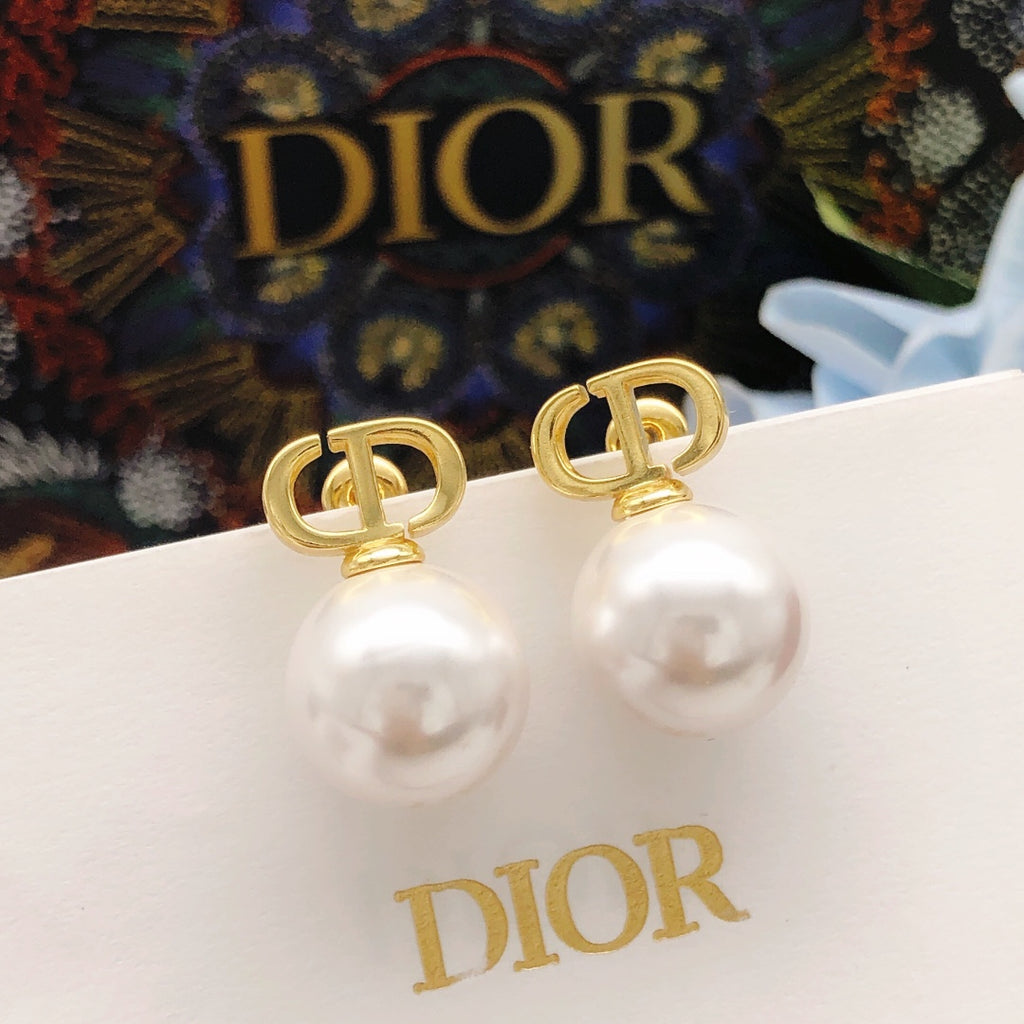 Dior CD Large Pearl-Look Drop Earrings - product image 2