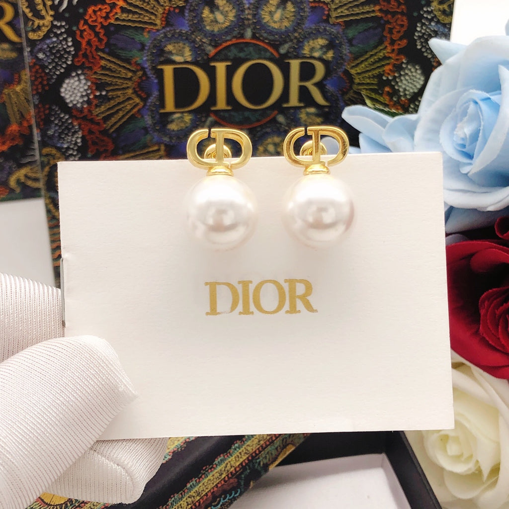 Dior CD Large Pearl-Look Drop Earrings - product image 3