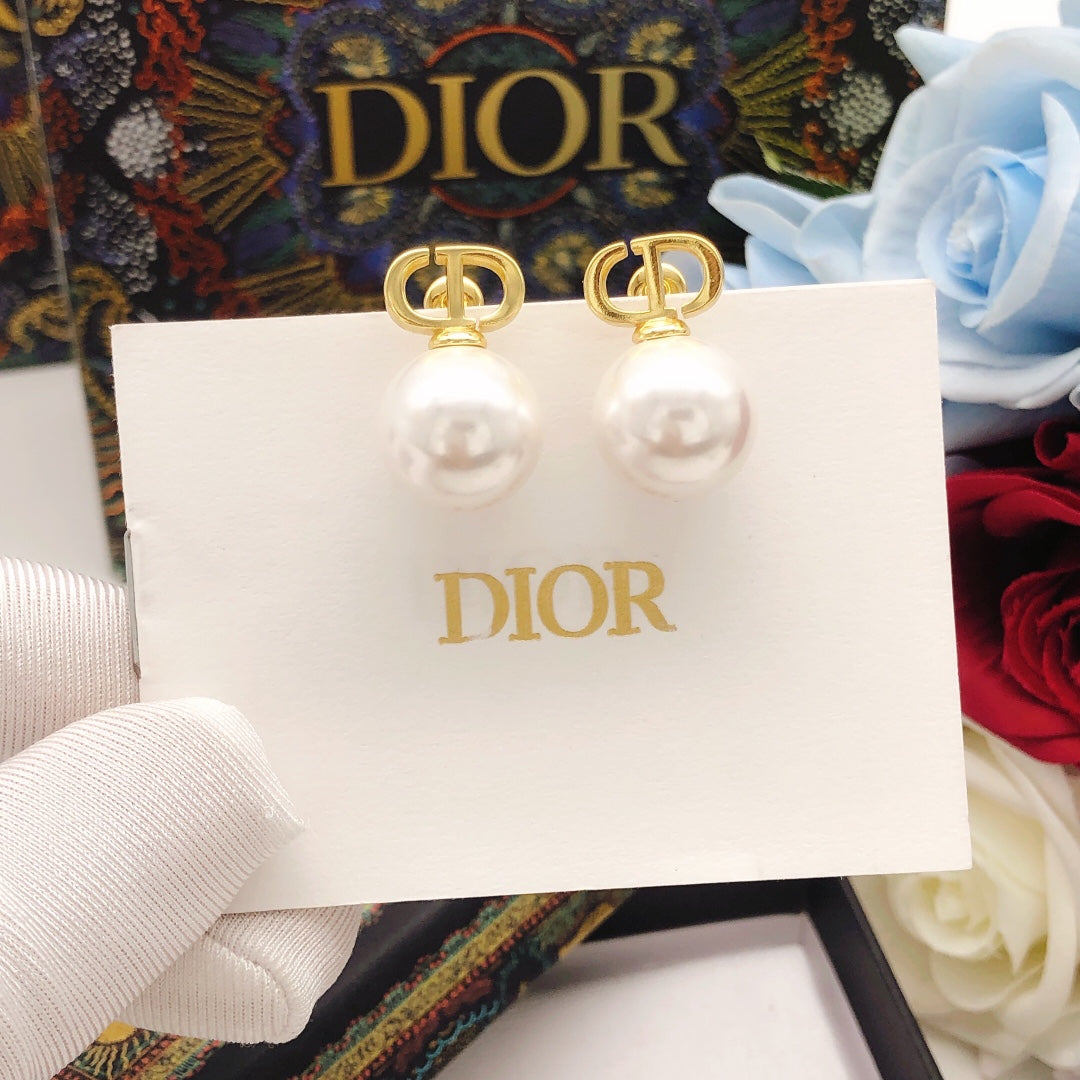 Dior CD Large Pearl-Look Drop Earrings - product image 4