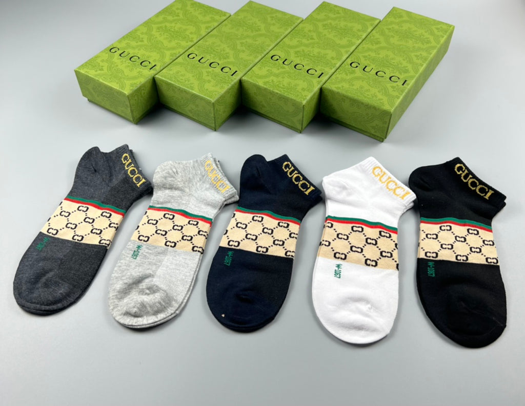Gucci Ankle Socks - wide check-pattern bands across the foot - image 3