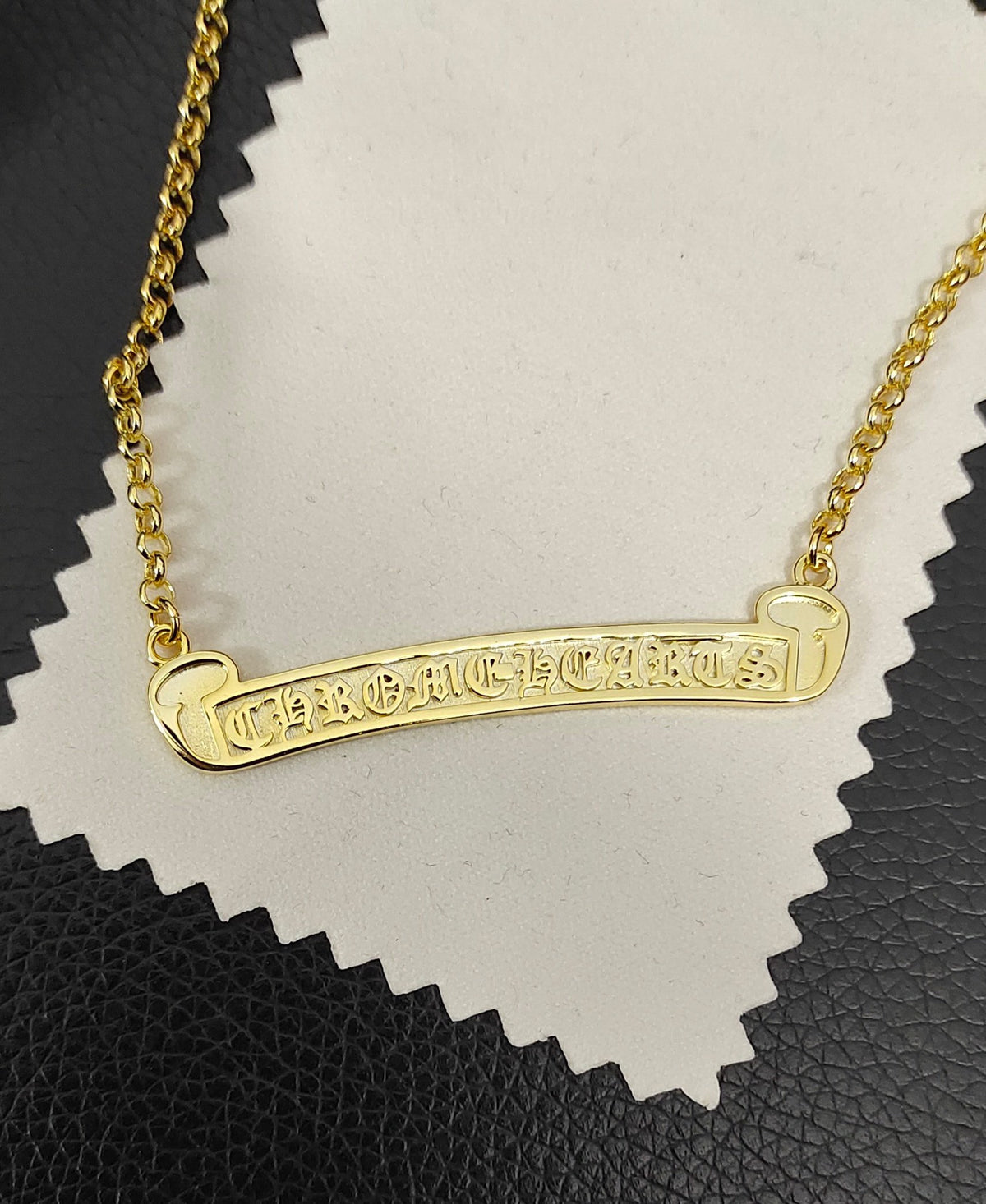 Chrome Hearts Gold-Tone Lettered Bar Necklace - album image 1