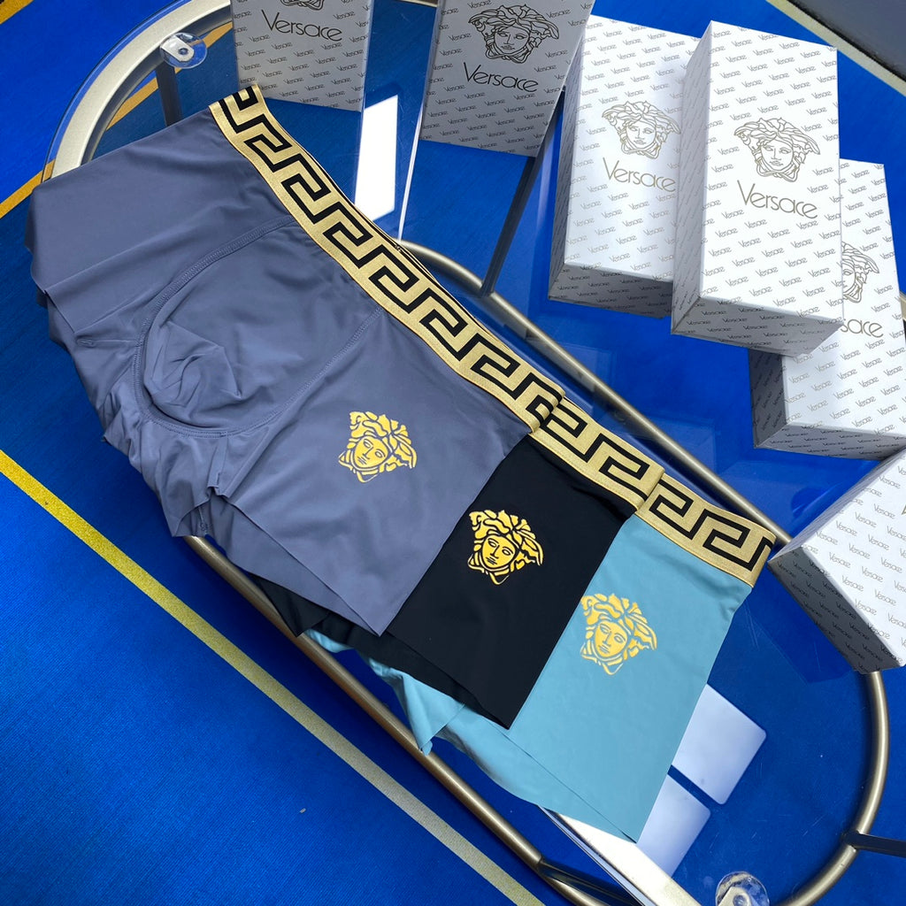 Versace gold greek key band boxer briefs - view 3